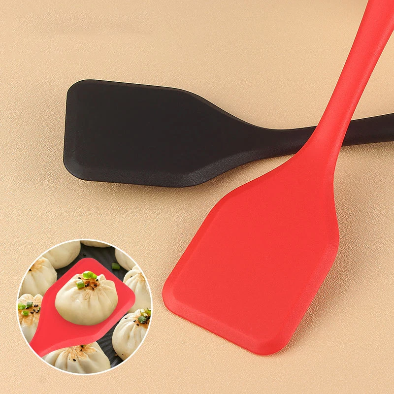 One-Piece Silicone Small Spatula Non-Stick Pan Safe Mini Turner for Eggs Cookies Baking