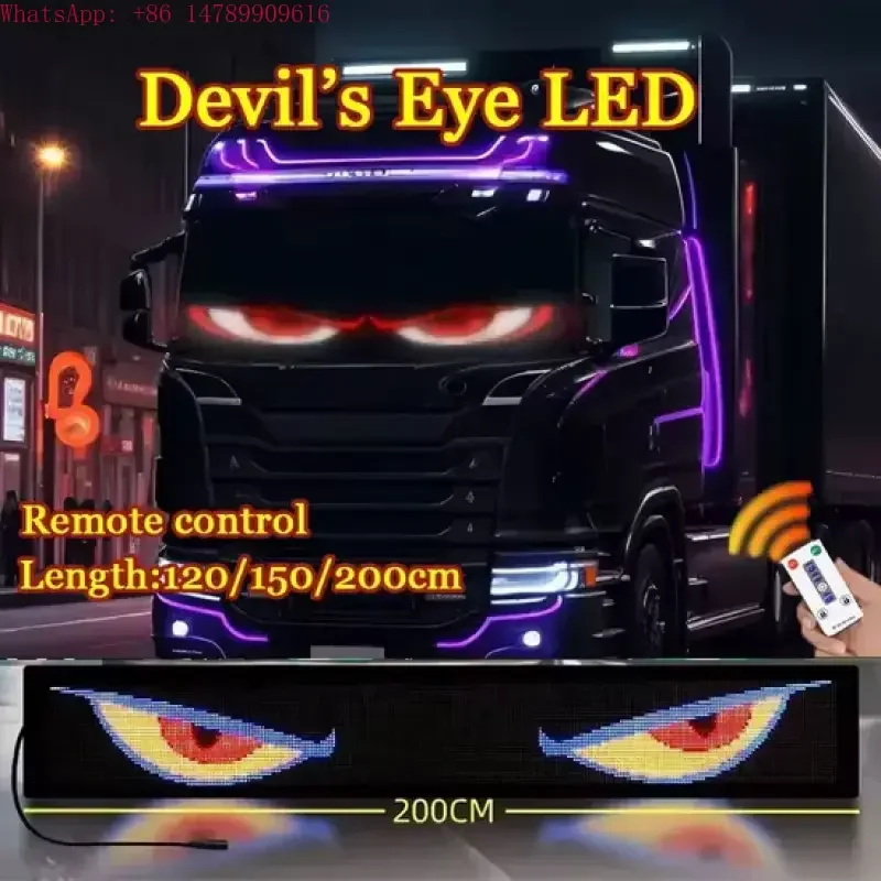 Indoor Advertising Screen APP Or Remote Control Devil's Eye For Trucks Flexible DisplayCustom Waterproof LED Display For All Sce