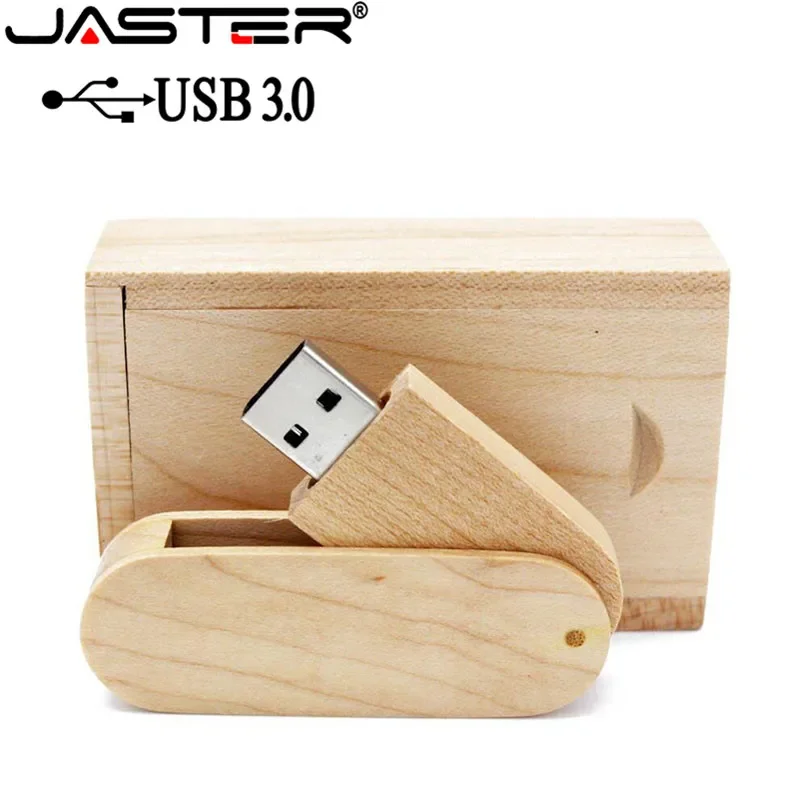 JASTER USB 3.0 wooden portable Wood USB Flash Drive pendrive 4GB 16G 32GB 64GB Memory stick wedding gift 1PCS free custom logo