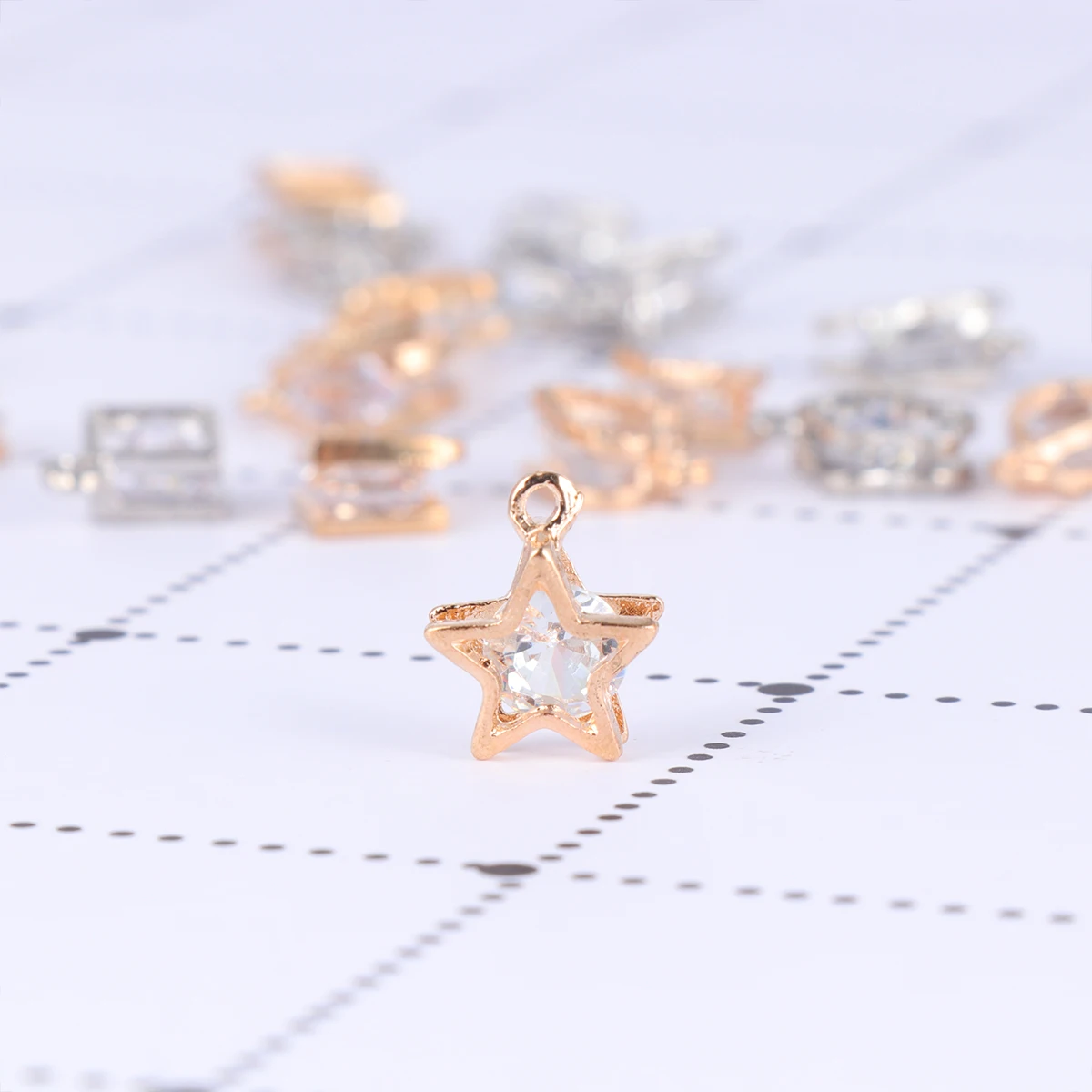 

Zircon Pendant Keychain Pendants Jewelry Making Hollow Cherry Blossoms Charm DIY