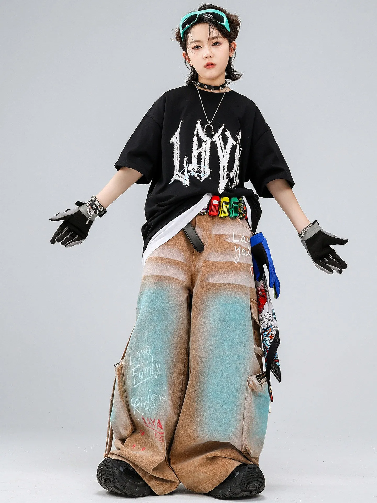 ボーイズヒップホップ服黒 Tシャツキッズファッションズボンだ - Street Fashion Boy のレビューと価格