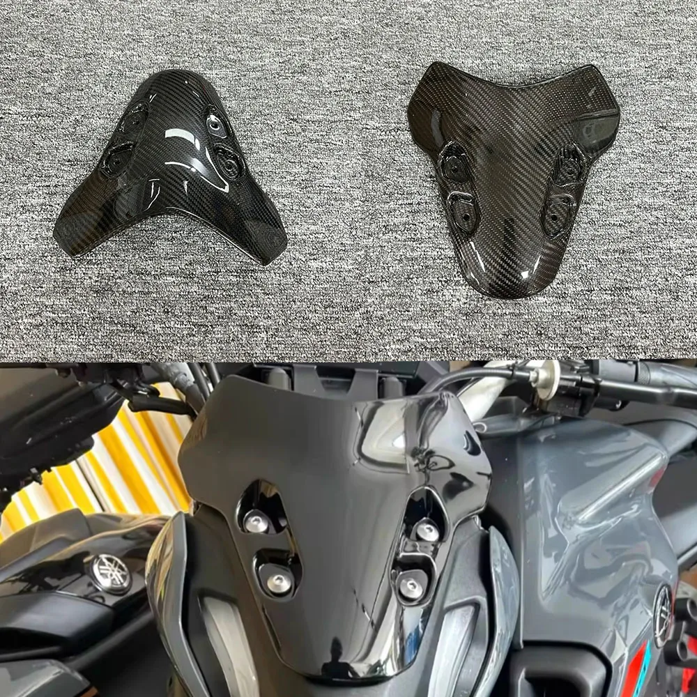 

MT07 2024 Motorcycle Front Windshield Deflectors Wind Shield Screen Protector For YAMAHA MT-07 2021-2023 Carbon Fiber Windscree