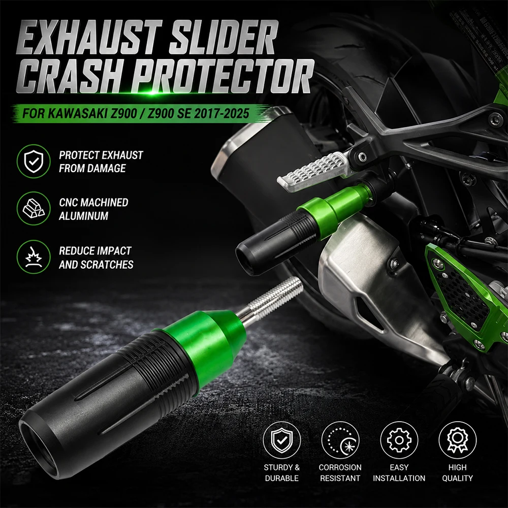 Motorcycle Parts Falling Protector Exhaust Slider Protector Engine Crash Pad Frame Slider For Kawasaki Z900 Z900SE Z 900 SE 2025