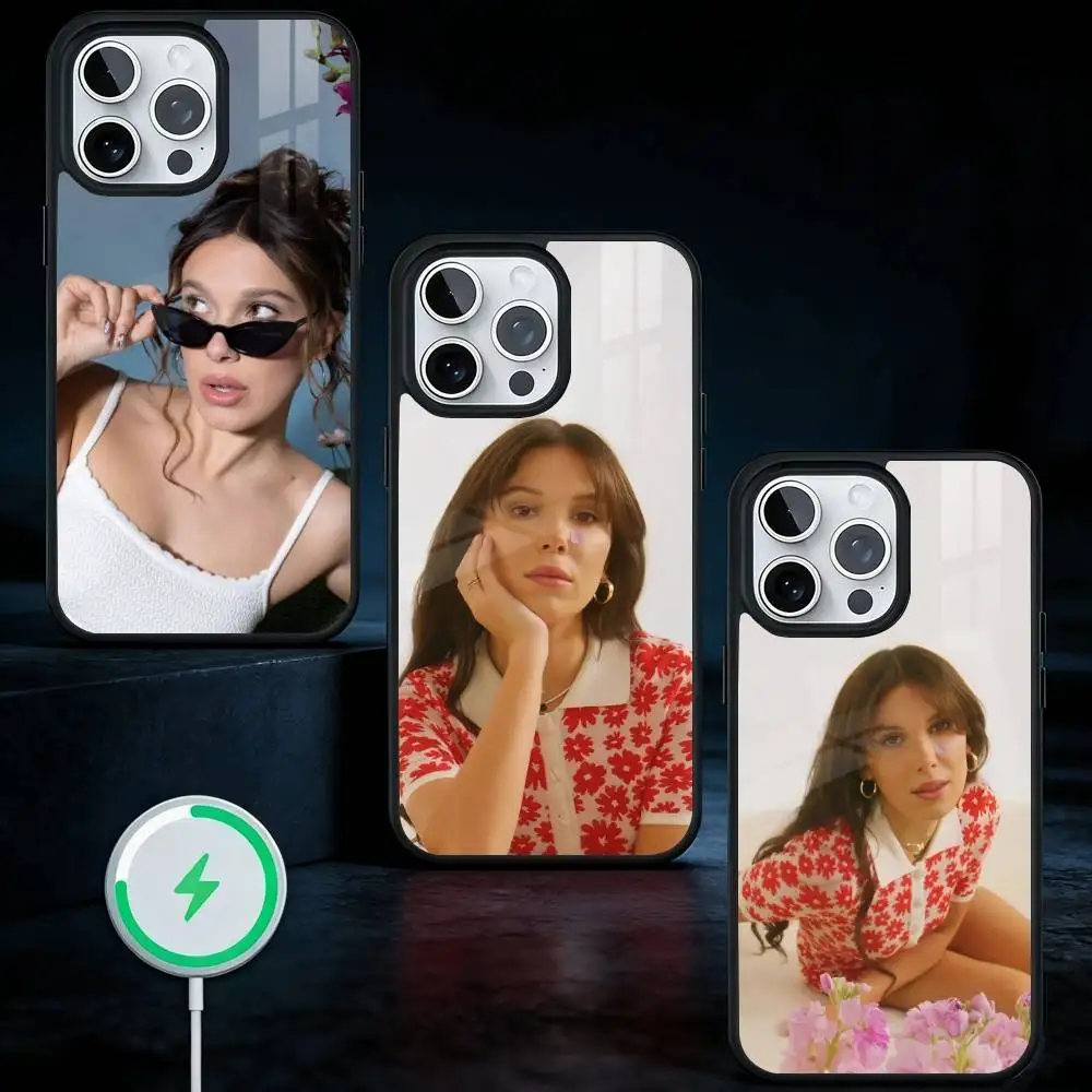 

M-Millie Bobby Brown Phone Case For iPhone17,16,15,14,13 Plus,Pro Max Magnetic For Magsafe Wireless Charging