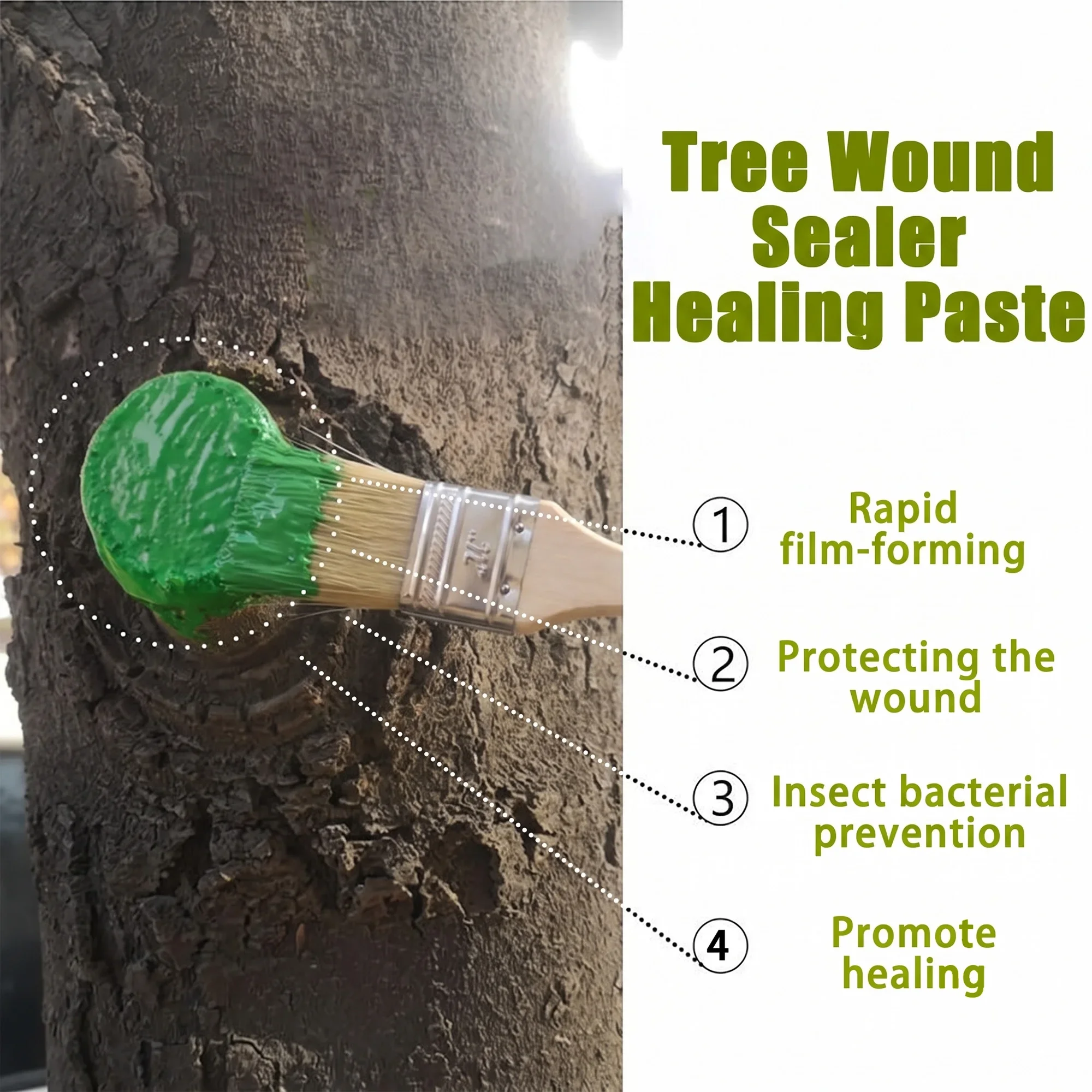 SIKEZHAN Tree Wound Dressing & Pruning Sealer Kit, Fast Healing Compound for Bonsai, Grafting & Plants with Brush & Gloves, 120g