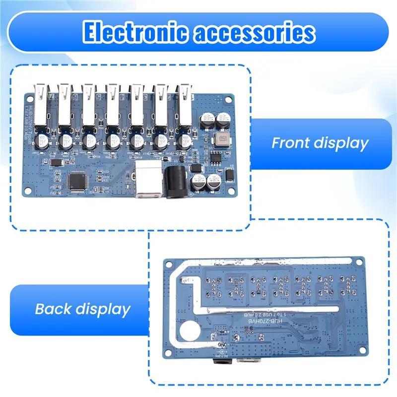N35R-Plug And Play USB2.0 HUB Splitter 1-To-7 Ports USB2.0 HUB Module With Power Port Supply 9-24V