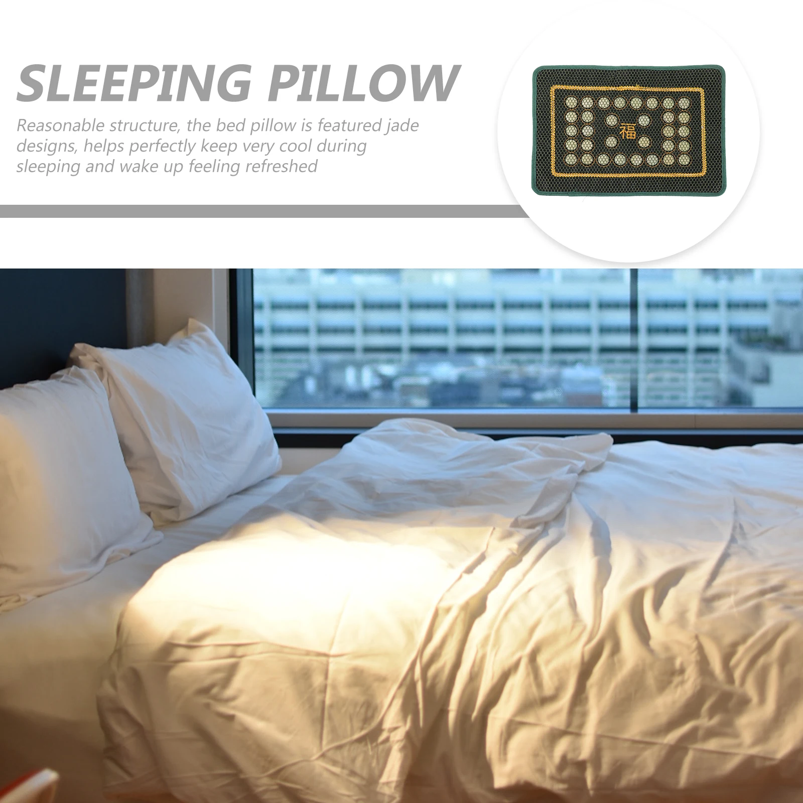 

Jade Pillow Summer Cooling Sleep Aid Hot Sleepers Breathable Home Dorm Hotel Bed Pillows Comfortable Support Relaxation