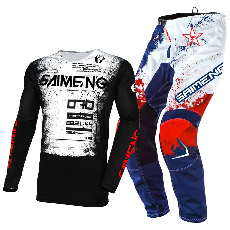 Motocross Jersey Pant Kits Enduro Mens Women's Motorcycle Off-road cross MX racing suit MTB green blue red yellow orange black