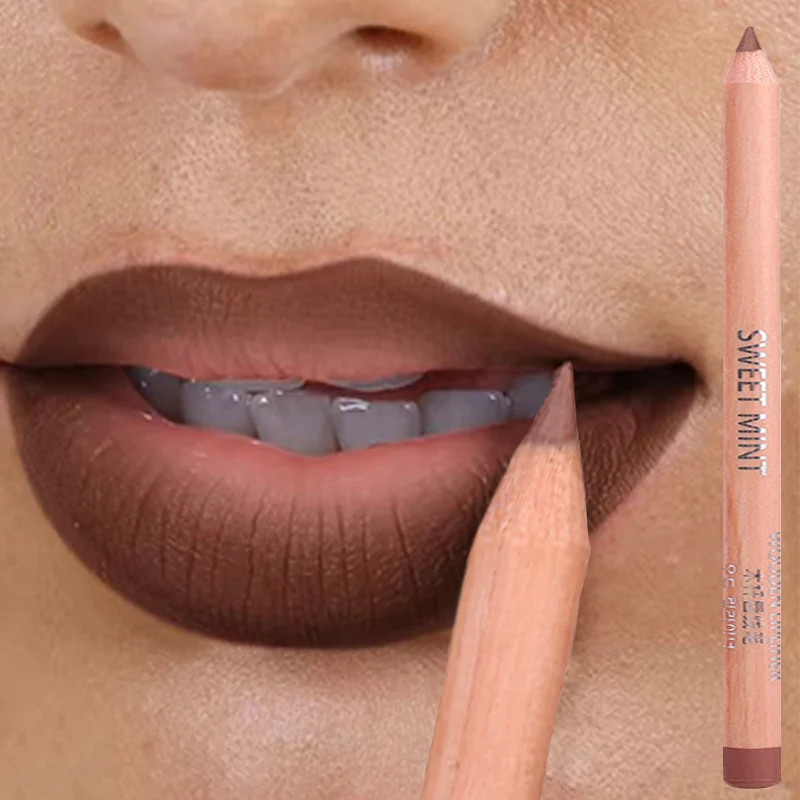 Matte Lip Liner Lipstick Pen Long Lasting Non-stick Cup Waterproof Smooth Soft Velvet Lipliner Pencil Makeup Cosmetics 5 Colors