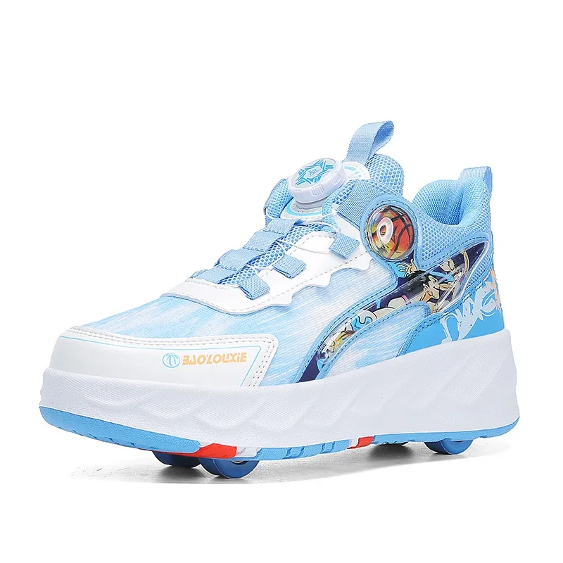 2024 New Arrival Kids Four Roller Skates Shoes Boys Girls Designer Teenager Walking Shoe Breathable Big Boy Sport Shoes