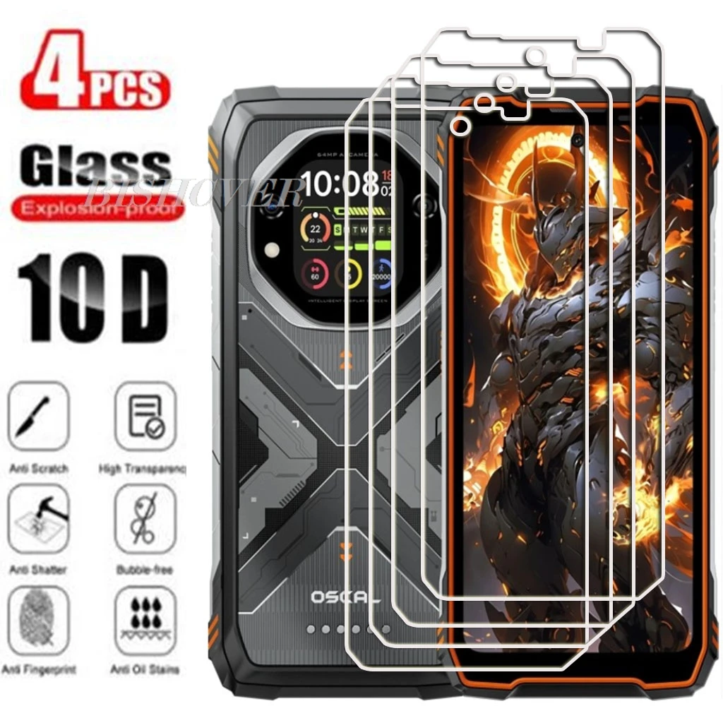 

4PCS 9H HD Tempered Glass For Blackview Oscal Tank 1 6.78" 2025 Blackview Oscal Tank 1 Tank1 Screen Protector Protective Film
