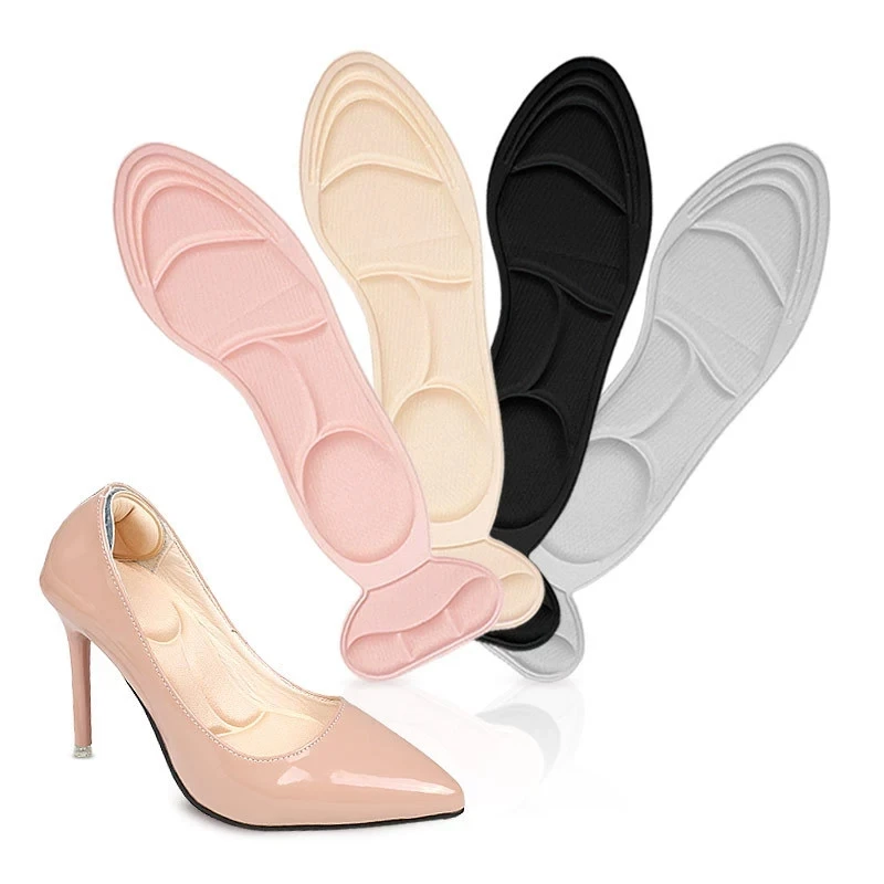 Memory Foam Insoles Women High-heel Shoes Insoles Anti-slip Cutable Insole Comfort Breathable Heel Protection Massage Shoe Pads