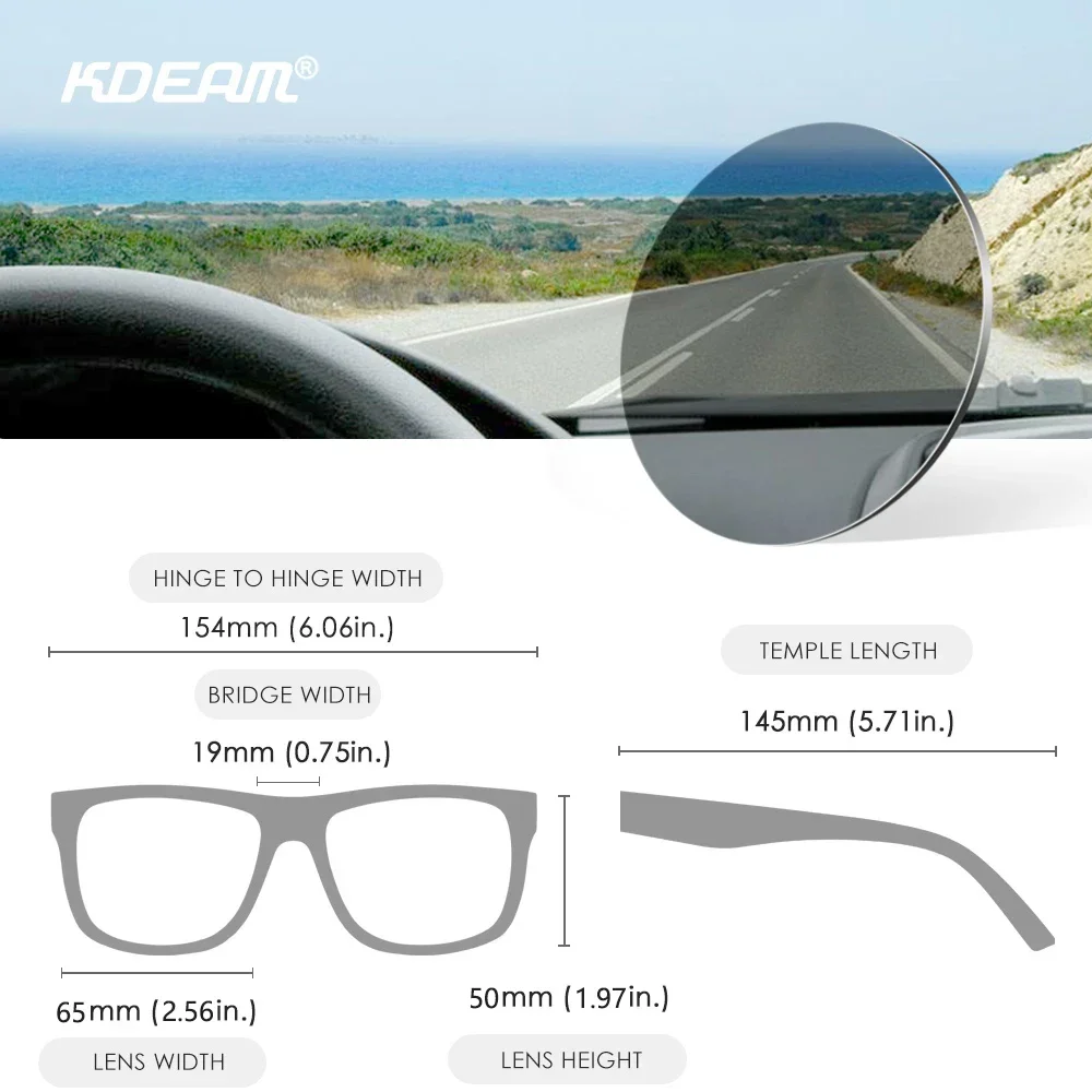 KDEAM Outdoor Sports Cycling Driving Fishing Glasses Polarized Sunglasses Plus Upgraded Square-Framed Sunglasses Shade