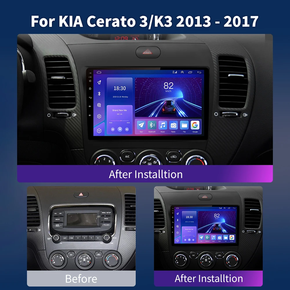 For Kia Cerato 3 K3 Forte 2013 - 2017 Car Radio Multimedia Video Player Navigation GPS Carplay 2 Din 4G Android 13 9