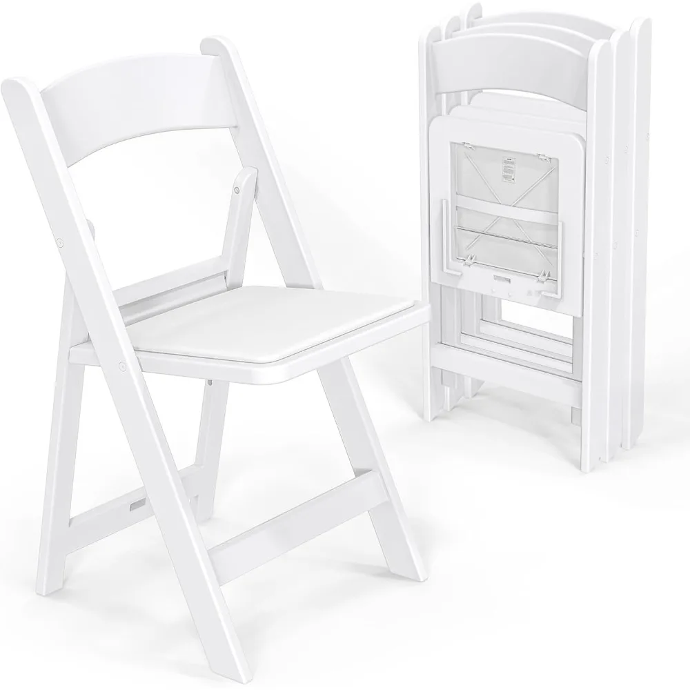 

Resin Folding Chairs with Cushion – Foldable Plastic Seat w/Padded Comfort – Ideal for Events, Parties & Outdoor Use