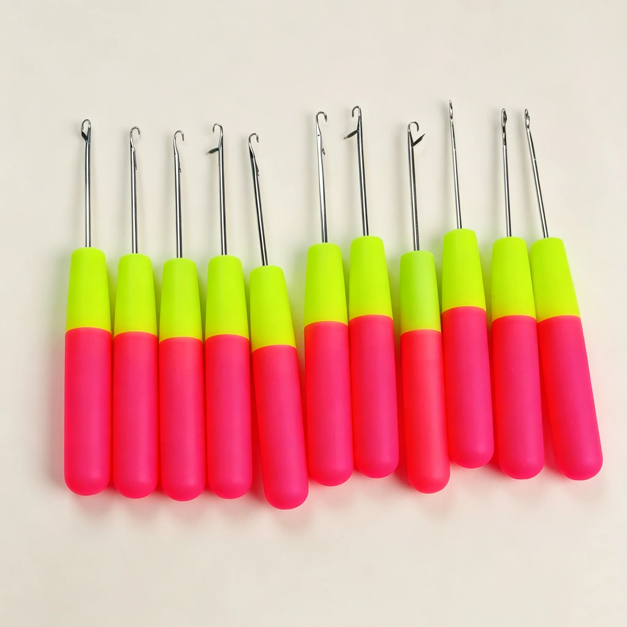 1/2/3/5/10PCSPlastic Handle Latch Hook Crochet Needle,Pull Hair Needle For Micro Link Hair Extensions Wig Making Hair Styling