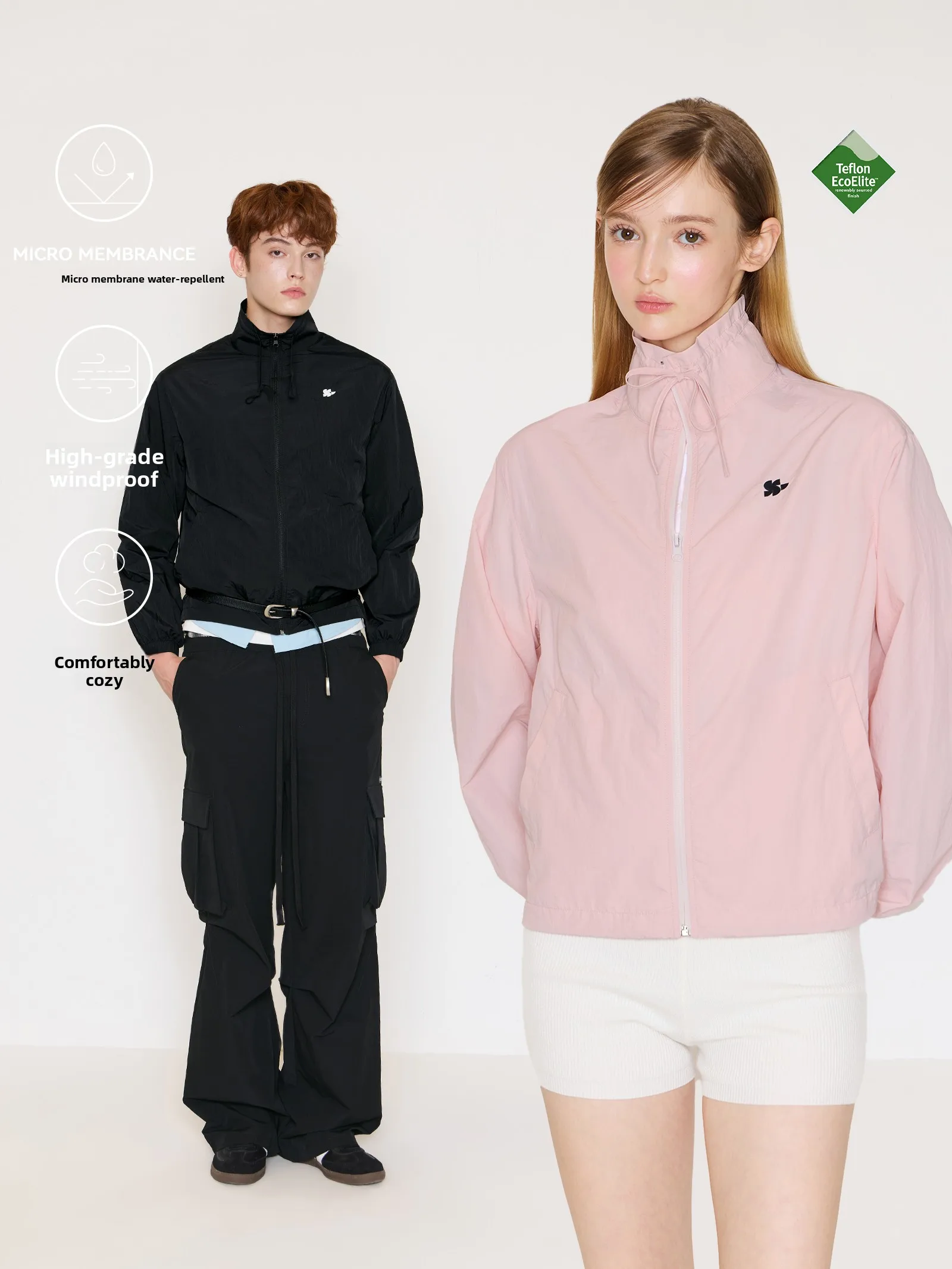 

Водостойкий двухцветный воротник-стойка с застежкой-молнией, винтажная универсальная верхняя одежда MYSAMESAME25AW