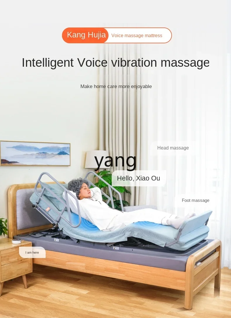 LMM Electric Intelligent Voice Massage Mattress Electric Care Bed Multi-Function Lifting Remote Control