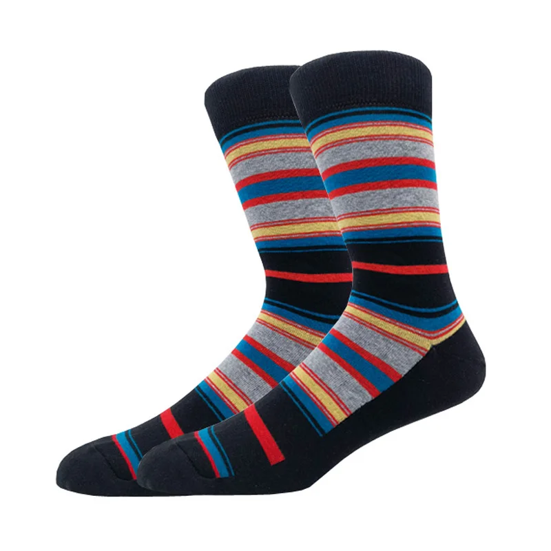 New Men\'s stockings Casual Gentleman Color fashion color striped  Funny Party Dress autumn and winter cotton Socks