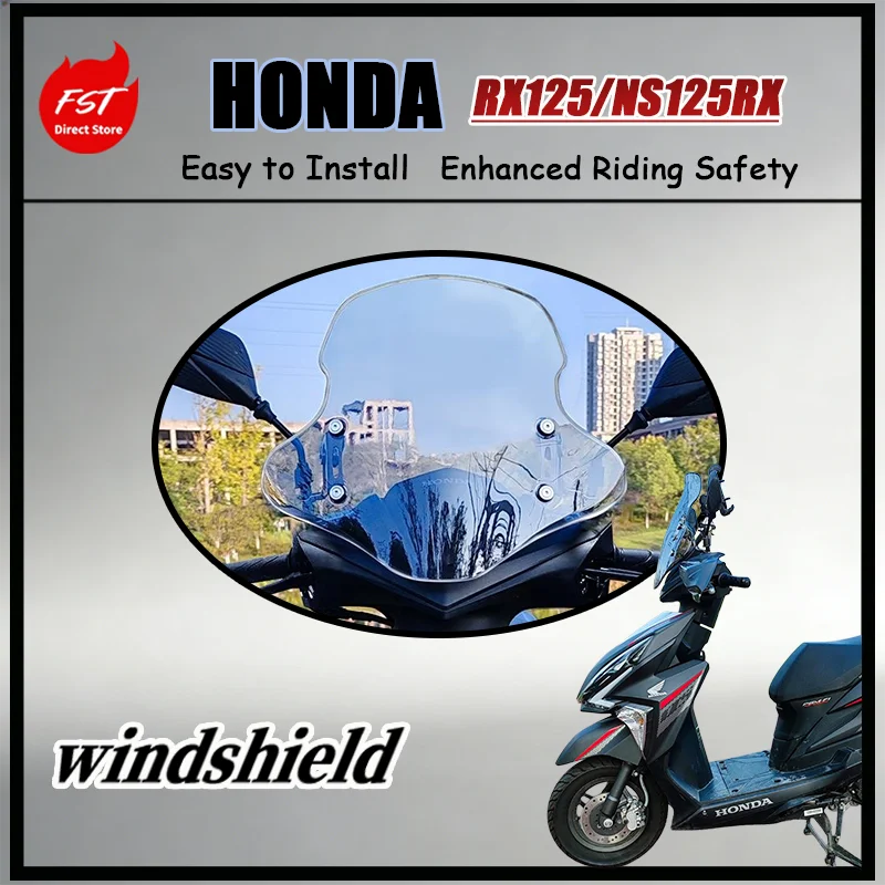 

FOR Honda RX125 Fi & NS125RX Scooter Front Windshield Modification Anti-Scratch PC Material Clear View Motorcycle Accessory
