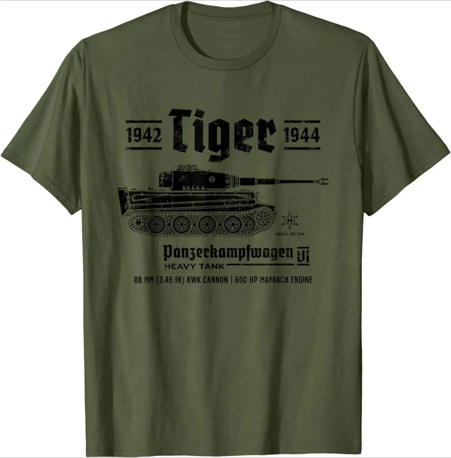 Panzer VI Tiger Heavy Tank T-Shirt 100% Cotton O-Neck Summer Short Sleeve Casual Mens T-shirt Size S-3XL
