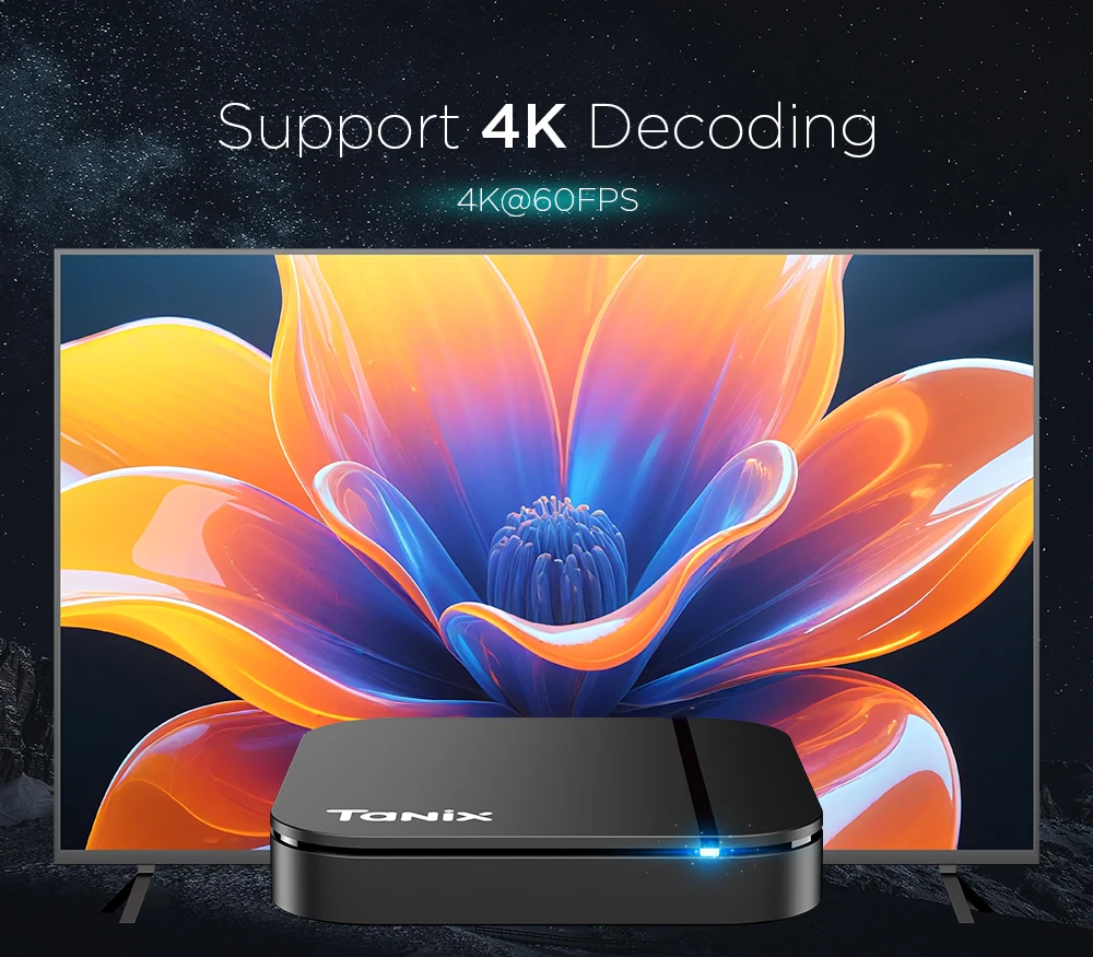Tanix TX13 Smart TV Box Android 14 AIIwinner H618 مع 2GB 16GB يدعم H.265 AV1 Dual Wifi HDR 10+ صندوق فك التشفير لمشغل الوسائط