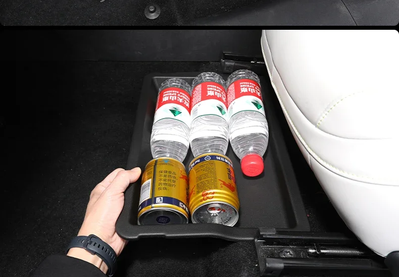 For XPeng G6 2023 2024 Car Under Seat Storage Box Front Row Seat Lower Organizer Hidden Drawer Trash Bin Car Interior Accessory detail image 5
