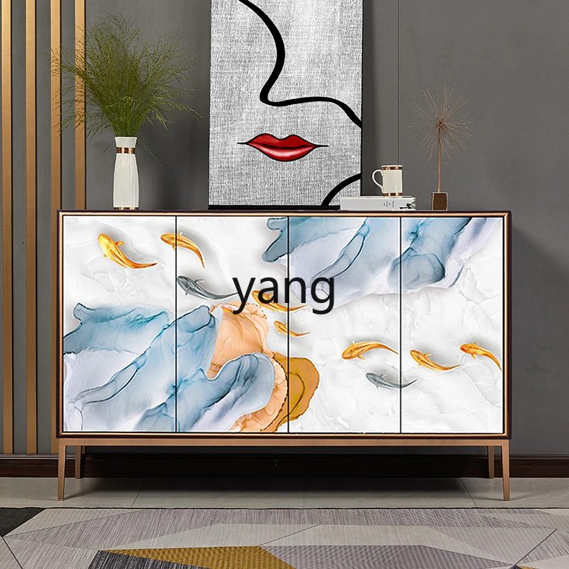 Yjq Home Shoe Cabinet Home Modern Entrance Hall Decoration Simple Dining Side Chinese Hand Painted Entrance Cabinet