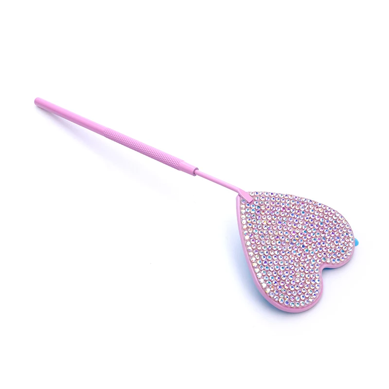 Miroir à Cils en Forme de Cœur avec Longue Poignée en Diamant, pour Vérifier l'Extension de Faux Cils, Outils de Maquillage de miles, 1 Pièce