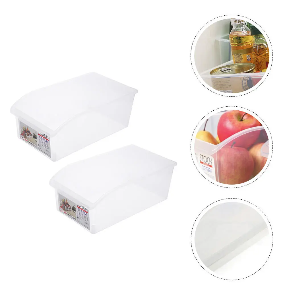 

2Pcs Premium PP Fridge Food Storage Box Transparent Kitchen Organizer for Fruits Vegetables Refrigerator Sorting Bins