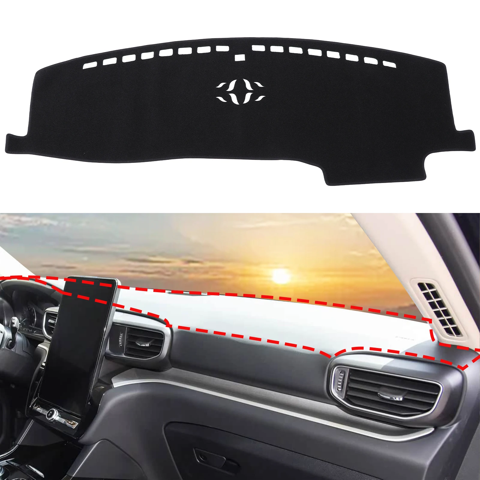 

For Ford Explorer 2020-2023 instrument panel sun protection pad instrument panel protection pad anti-sun and high temperature LH