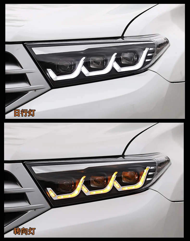 1set car bumper kluger headlight Highlander daytime light 2012 2013 2014y DRL car accessories LED headlamp highlander fog light