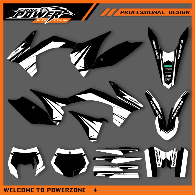 

POWERZONE Мотокросс Team Графический фон Наклейки Наборы наклеек для KTM 2012 2013 EXC EXC-F 2011 2012 SXF SX Индивидуальный номер 03
