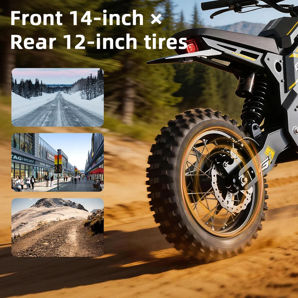 New G1 Electric E-bike Dirt Bike 1500W 48V 20.8AH Electric Motorcycle Fat Tire Nitrogen Suspension E Dirt Bike for Teens and Adults image 8