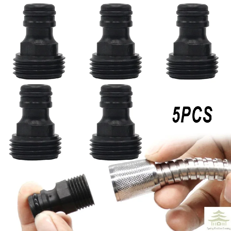 Threaded Fittings Threaded Joint Hydraulics Garden Plastic Quick Coupling Water Pipe 1/2inch 5pcs Faucet Adapter