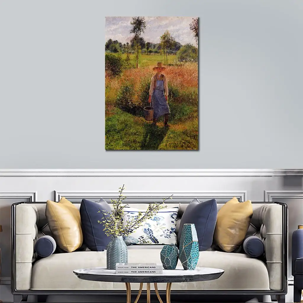 Bathroom Art The Gardener Afternoon Sun Eragny by Camille Pissarro Paintings Home Decor Hand Painted High Quality