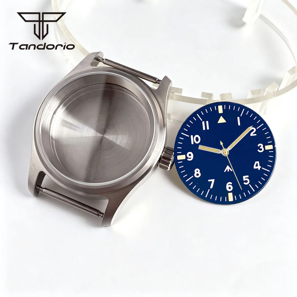 36mm Titanium/Steel Pilot Watch Case+29mm Dial Set Wristwatch Parts Sapphire Glass Fit VH31/NH35 NH36 NH38/ETA2824 PT5000 ST2130