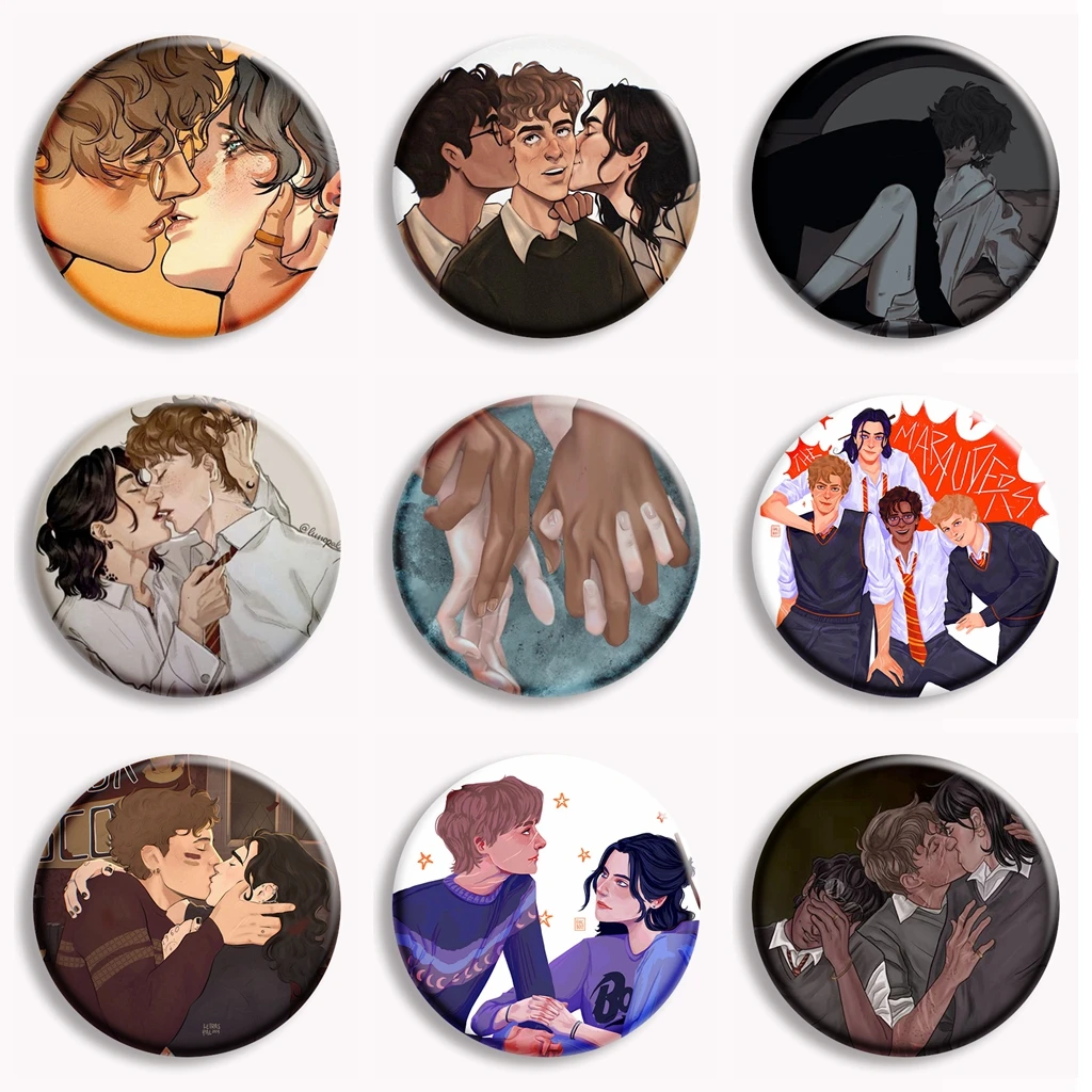 Marauders Pin de botón Vintage BL broche estético dibujos animados Boyslove insignia bolsa accesorios Fans recoger amigos amantes regalos