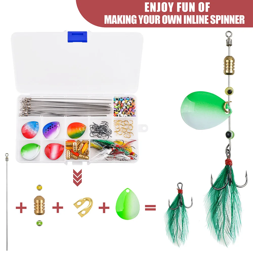 Kit Fabricación Señuelos Giratorios Walleye – 190 piezas con anzuelos triples - imagen 3