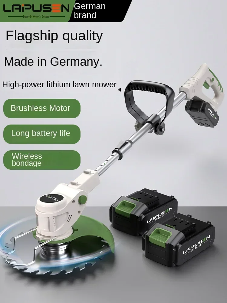 Tondeuse à gazon électrique rechargeable, petite, haute puissance, pour usage domestique, nouvelle tondeuse à batterie lithium.