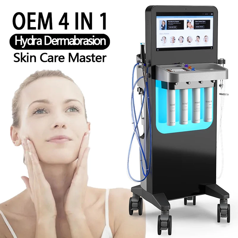 OEM 4 In 1 Hydro Dermabrasion Diamond Water Oxygen Jet Peeling Skin Rejuvenation Facial Lifting Deep Cleaning Beauty Machine