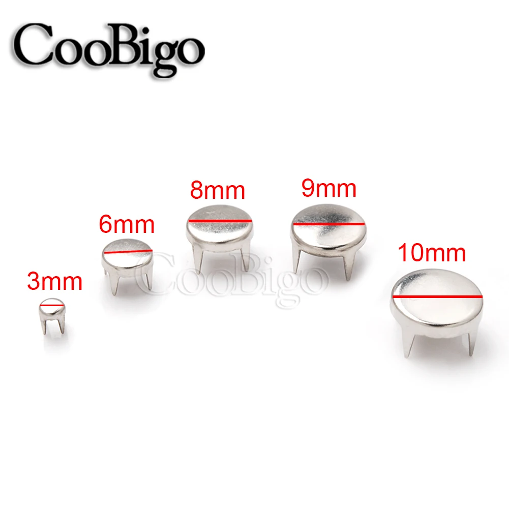 100 قطعة مخلب معدني سبايك ترصيع حبة المسامير الجولة شقة الملابس قبعة جلدية الأحذية حقيبة الملابس الحرفية DIY بها بنفسك الخياطة اكسسوارات 3 مللي متر-10 مللي متر #2