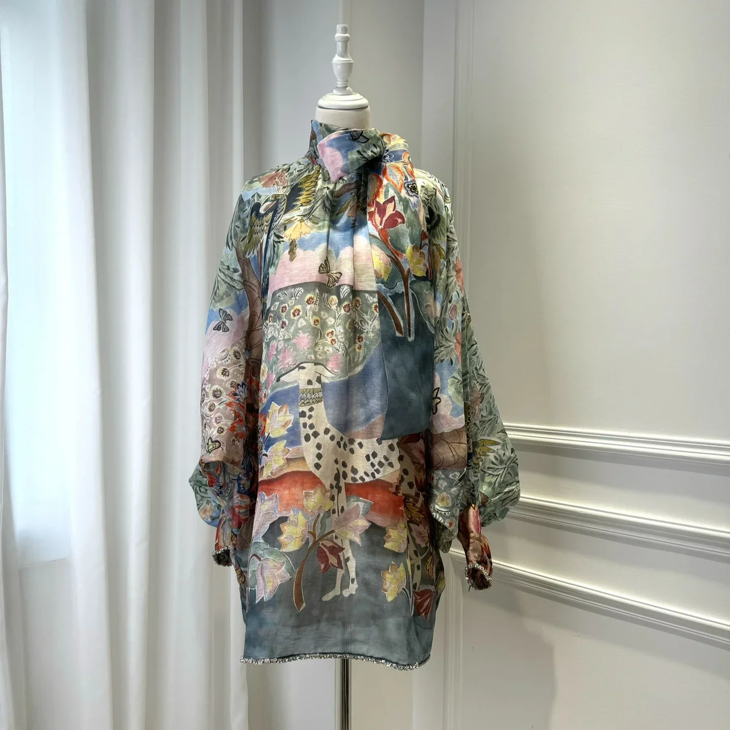 

Highest Quality Version Women Dress Vintage Print Australian Designer Luxury Beach Vacation Holidays Knee-Length Dress Linen