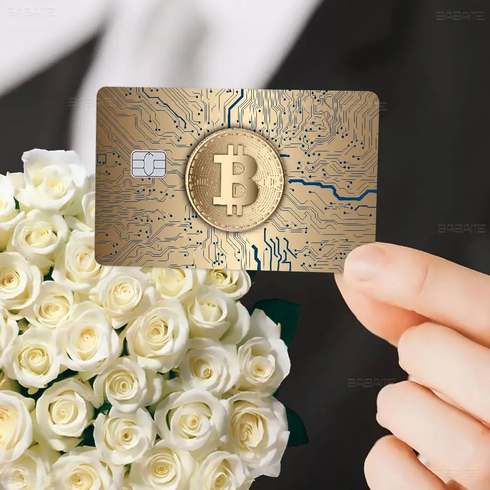 Bitcoin Logo Anime Matte Front Skin Film Sticker Cover For Small Chip Credit Card Debit Card