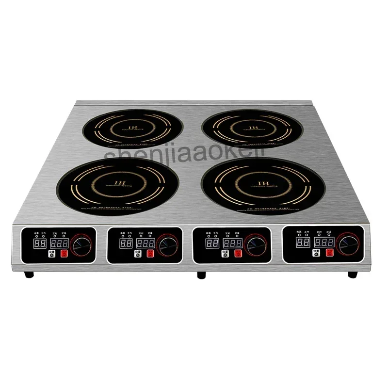 Home Electric Commercial Induction Cooker Four Head Pot Furnace Rice Noodles Fennel Mala Tang High Power Clay Pot Furnace 220V 1