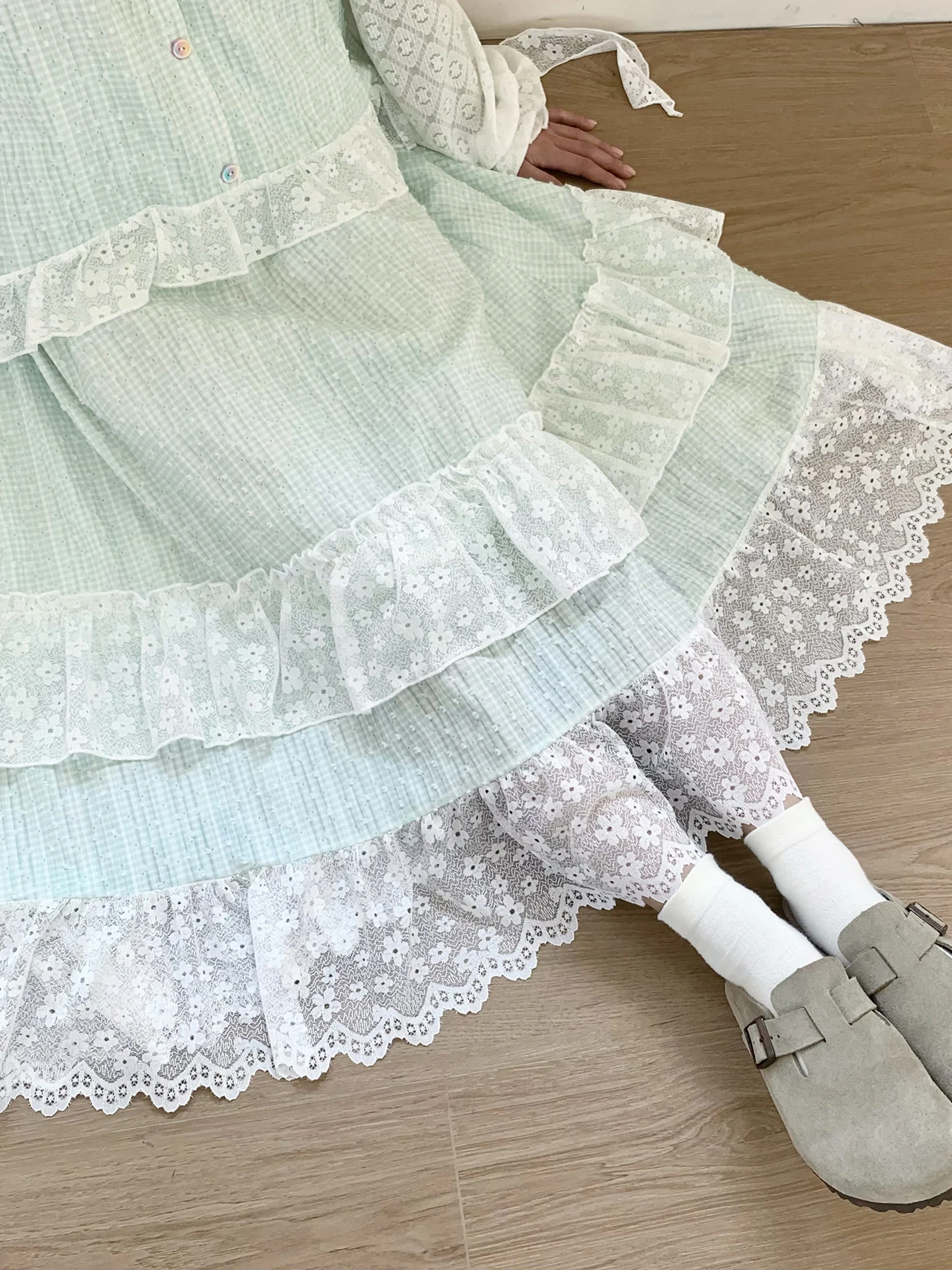 

Новая женская модная юбка-полусолнце с кружевным декором, высокой талией и узором в клетку из хлопка, весна-лето