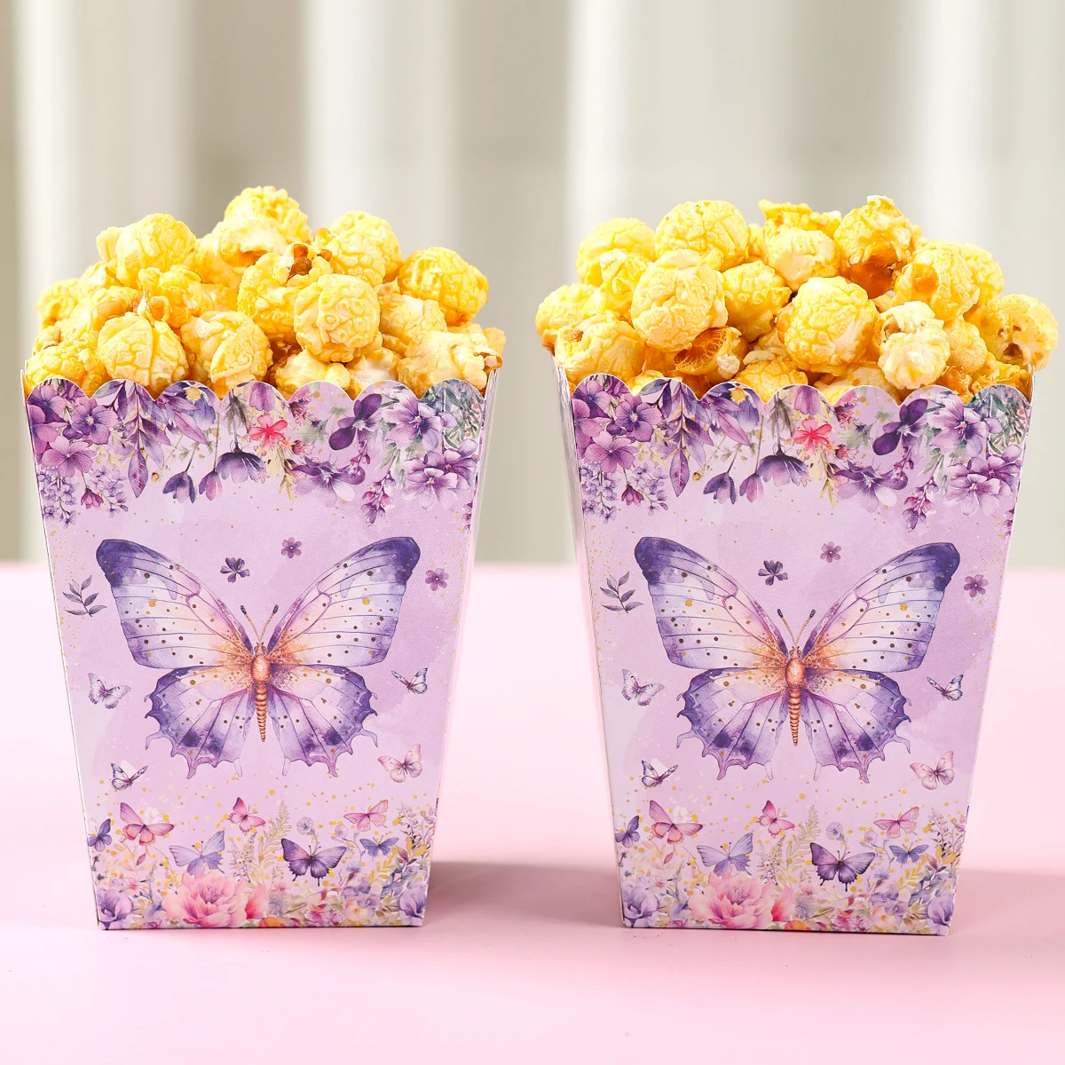 Butterfly Theme Party Popcorn Boxes Candy Box Butterfly Party Decoration Wedding Baby Shower Kids Girls Birthday Party Supplies