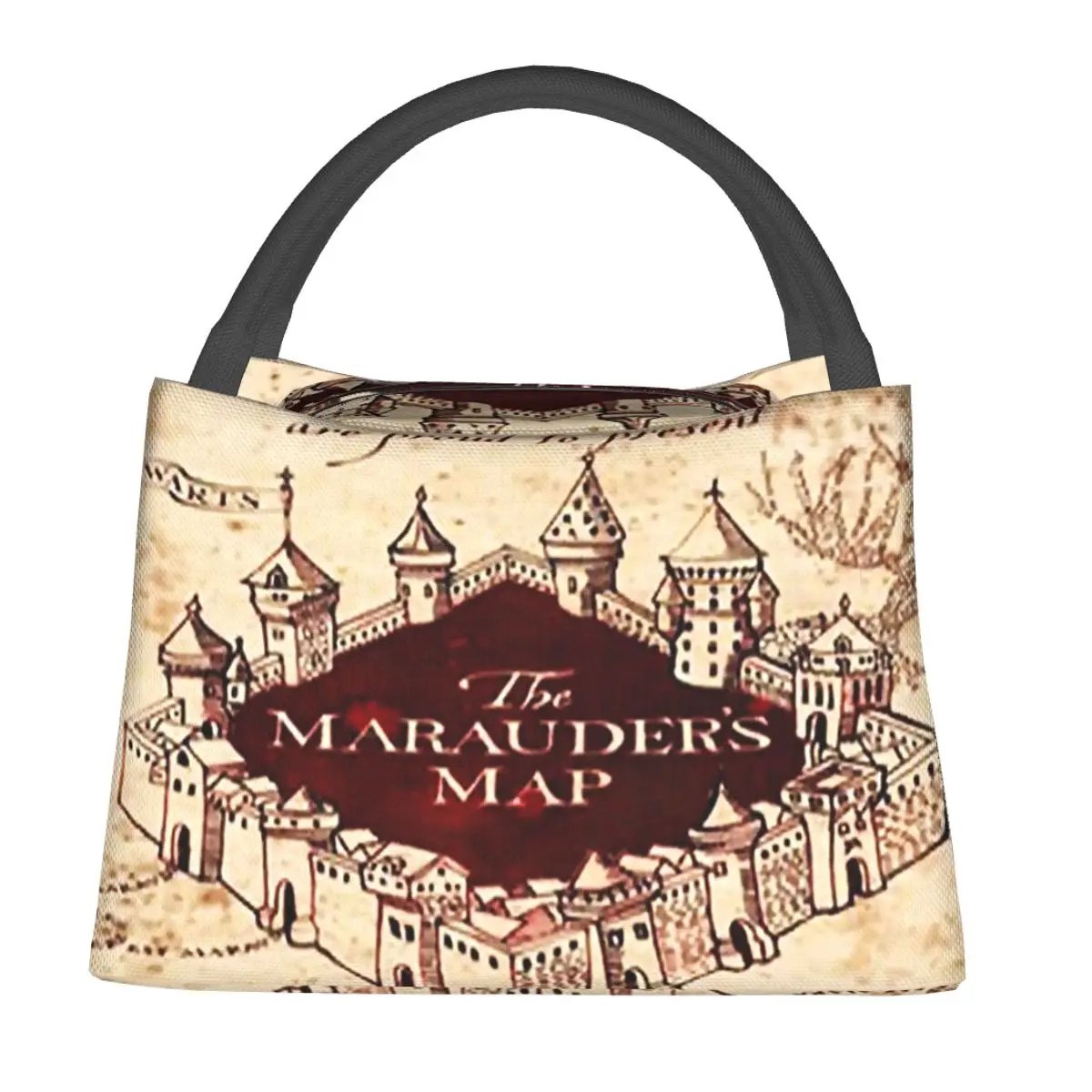 Marauders Magic Map Lunch Bags Insulated Bento Box Waterproof Lunch Tote Picnic Bags Thermal Bag for Woman Children School