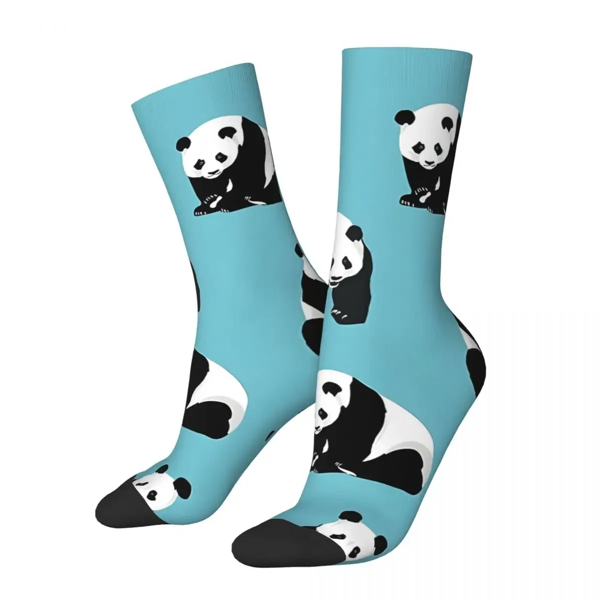 

Vintage On Blue Background Men's compression Socks Unisex Panda Harajuku Pattern Printed Novelty Crew Sock