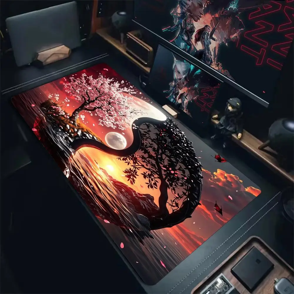 Mysterious cherry blossom scenery Mouse Pad Desk Mat Computer Office Carpet Mousepad Gamer Gaming PC Accessories Keyboard Rug
